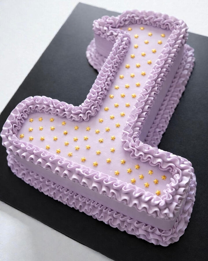 Allergy Friendly Number 1 Lilac Cake