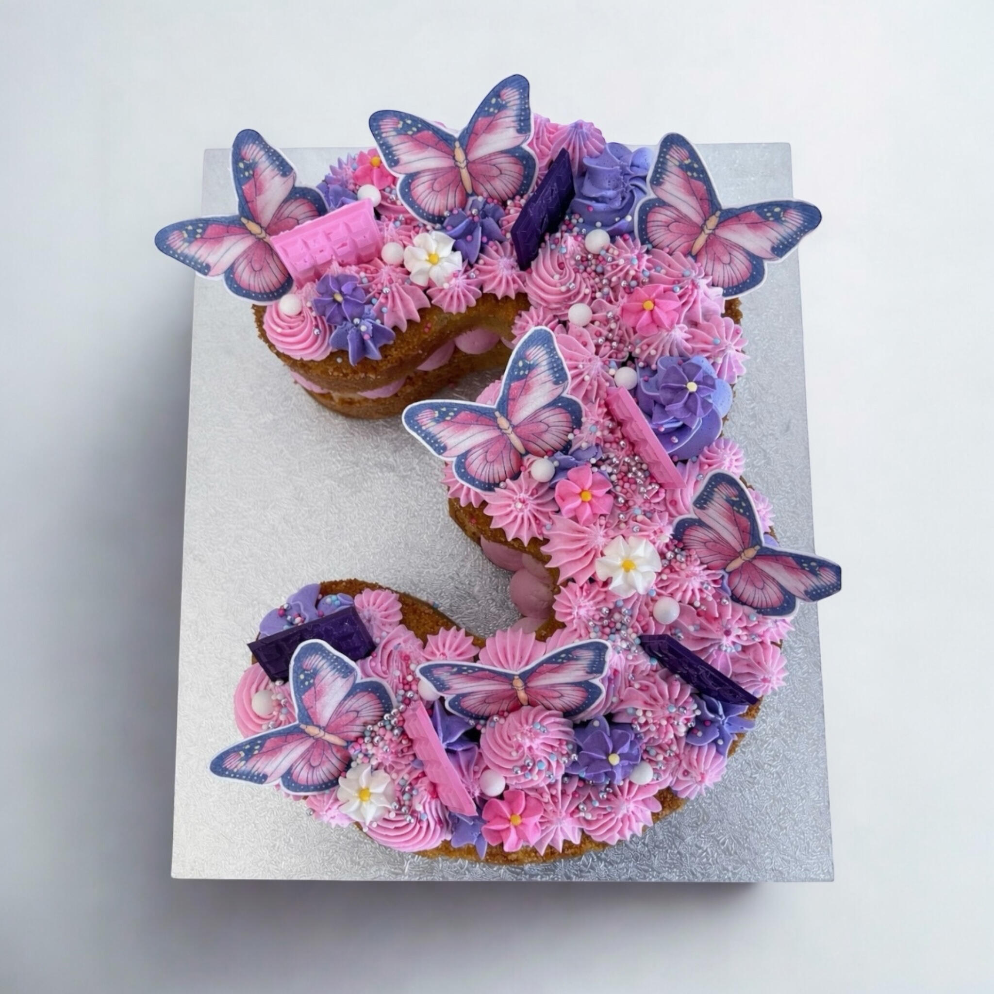 Number 3 Butterfly Cake